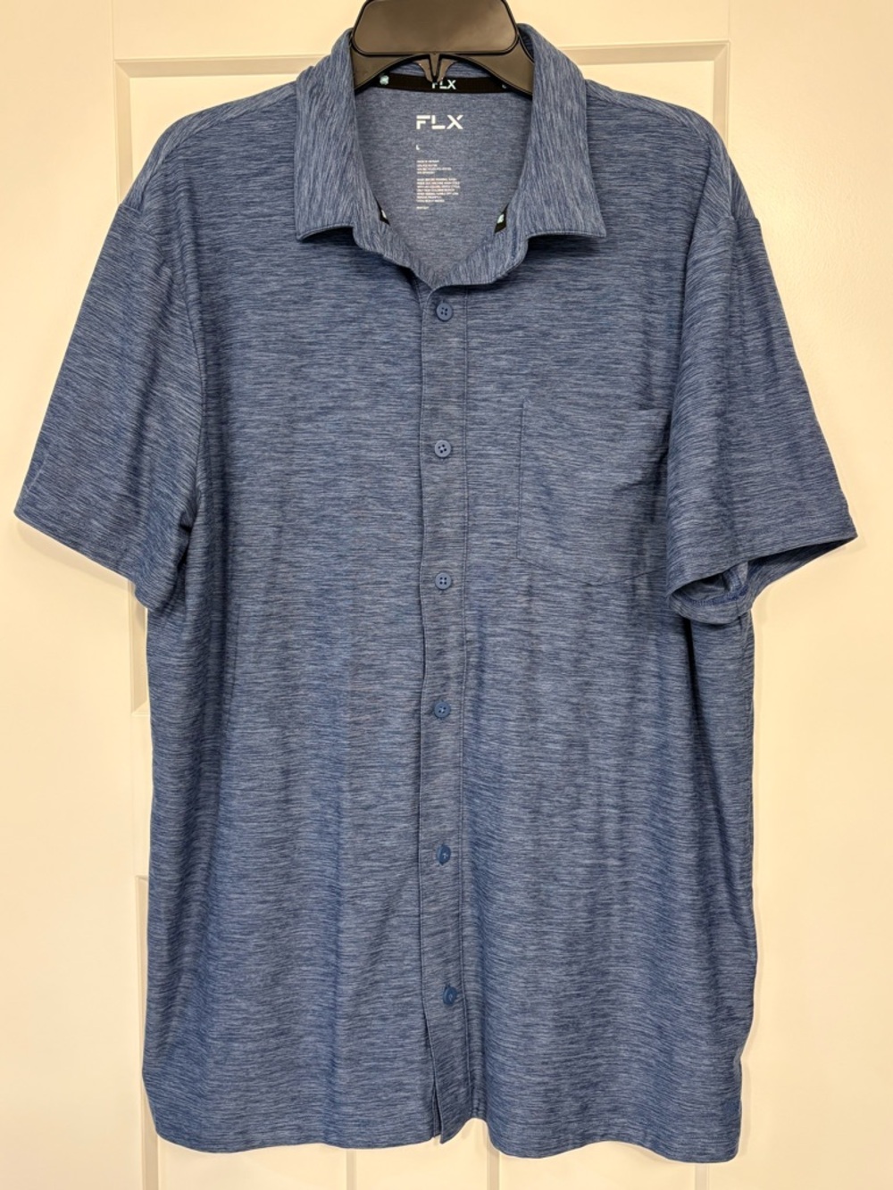 Men's FTX Blue Heather Short-Sleeve Button-Up Shirt